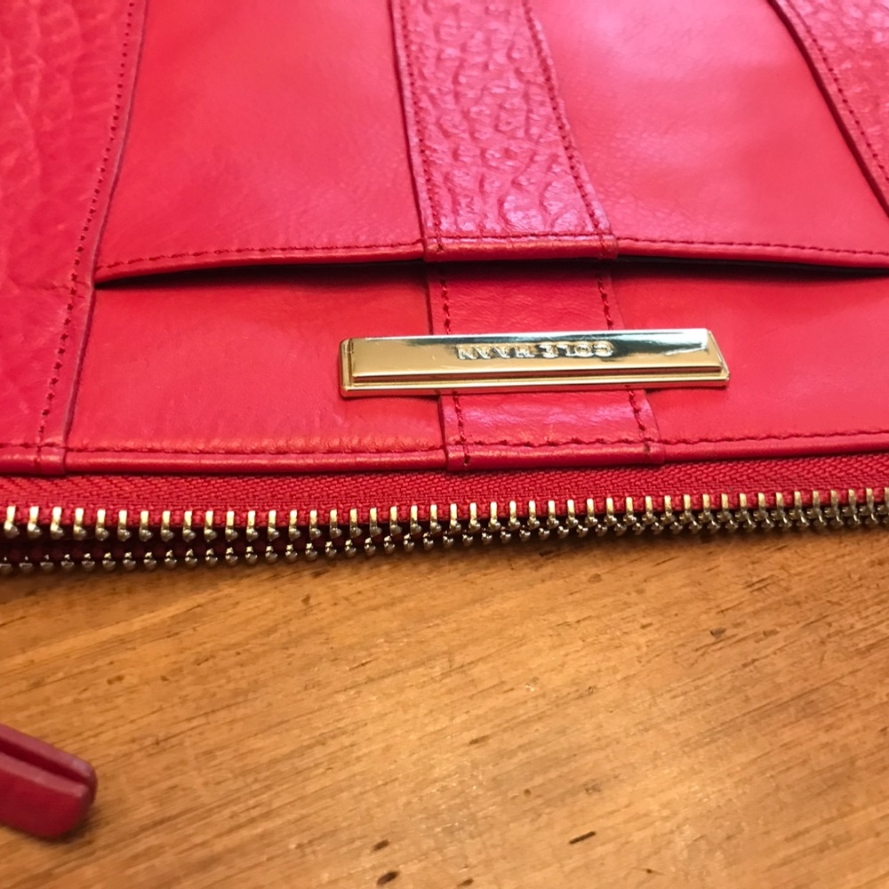 SOLD - Cole Haan, Rasberry Pink, Leather Clutch - Picture 5 of 9